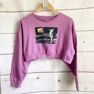 Cropped MTV Pullover Sweatshirt